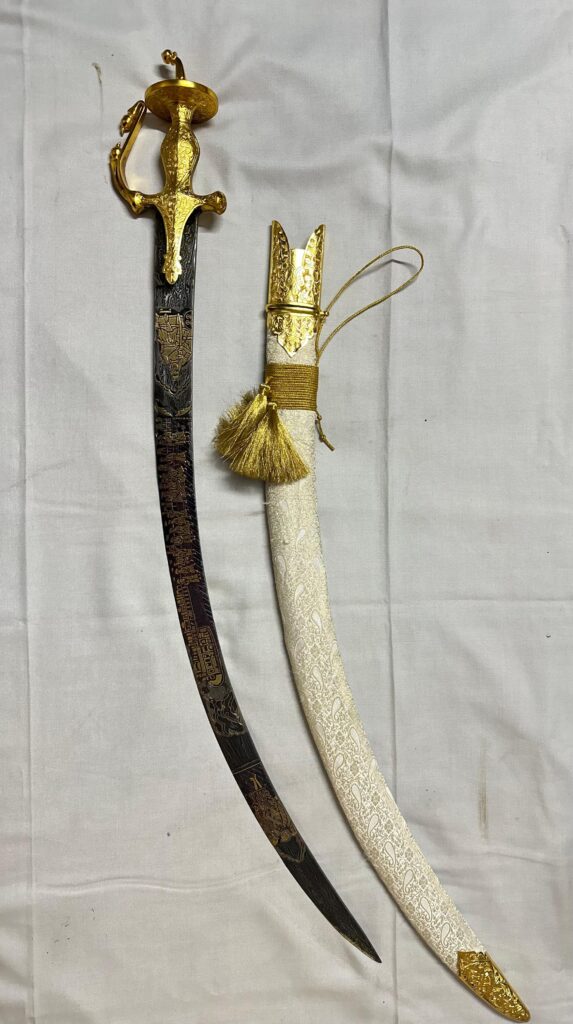 Punjabi hilt gold couple set