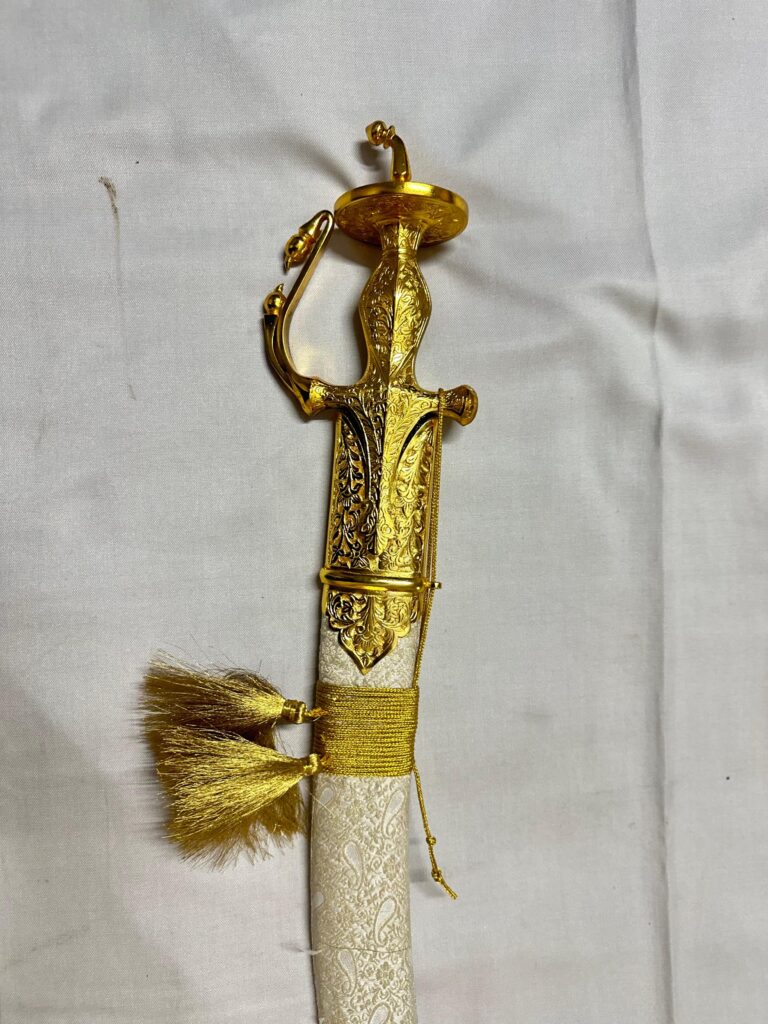 Punjabi hilt gold couple set